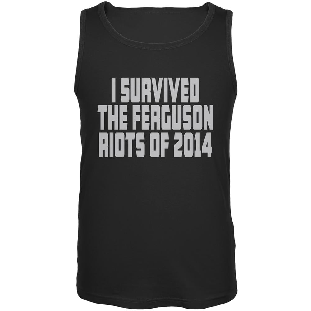 Ferguson I Survived The Riot 2014 Black Adult Tank Top Men's Tank Tops Old Glory 2XL Black 