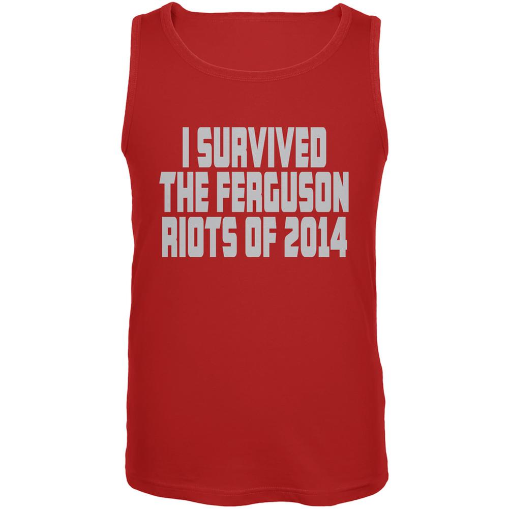 Ferguson I Survived The Riot 2014 Red Adult Tank Top Men's Tank Tops Old Glory 2XL Red 