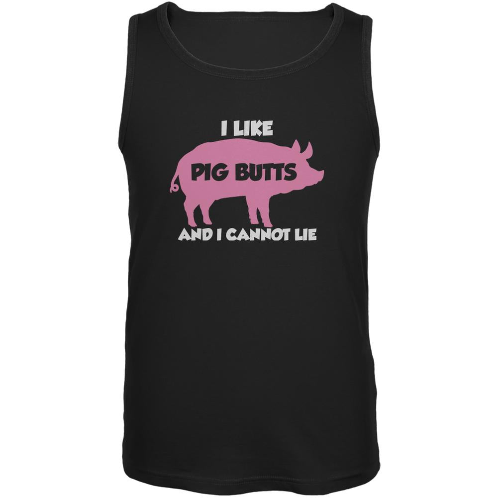 I Like Pig Butts And I Cannot Lie Black Adult Tank Top Men's Tank Tops Old Glory 2XL Black 