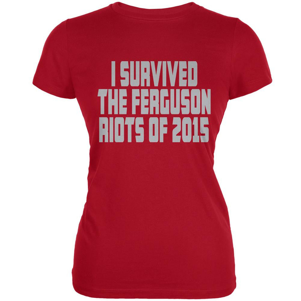 Ferguson I Survived The Riot 2015 Red Juniors Soft T-Shirt Juniors T-Shirts Old Glory 2XL Red 