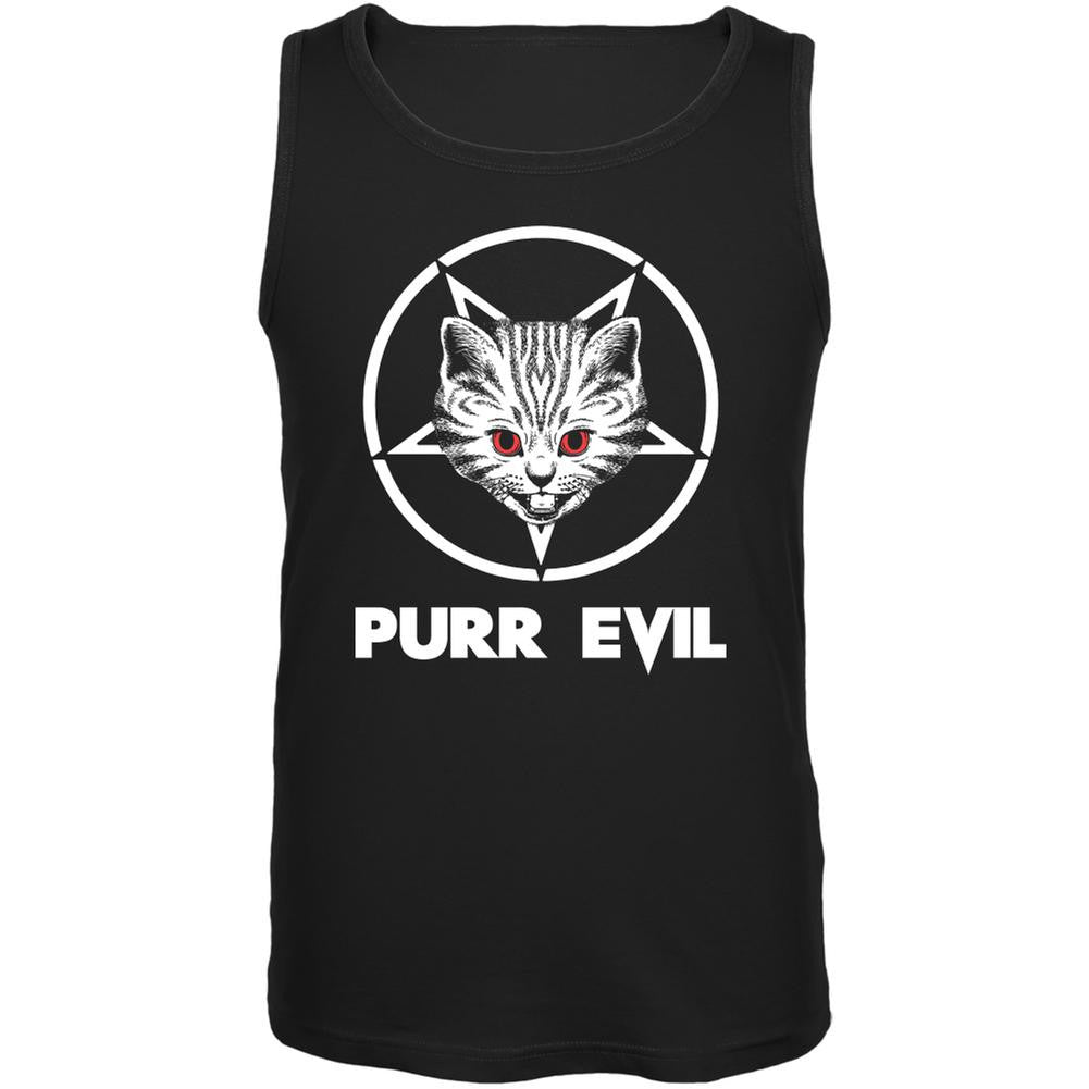 Purr Evil Black Adult Tank Top Men's Tank Tops Old Glory 2XL Black 