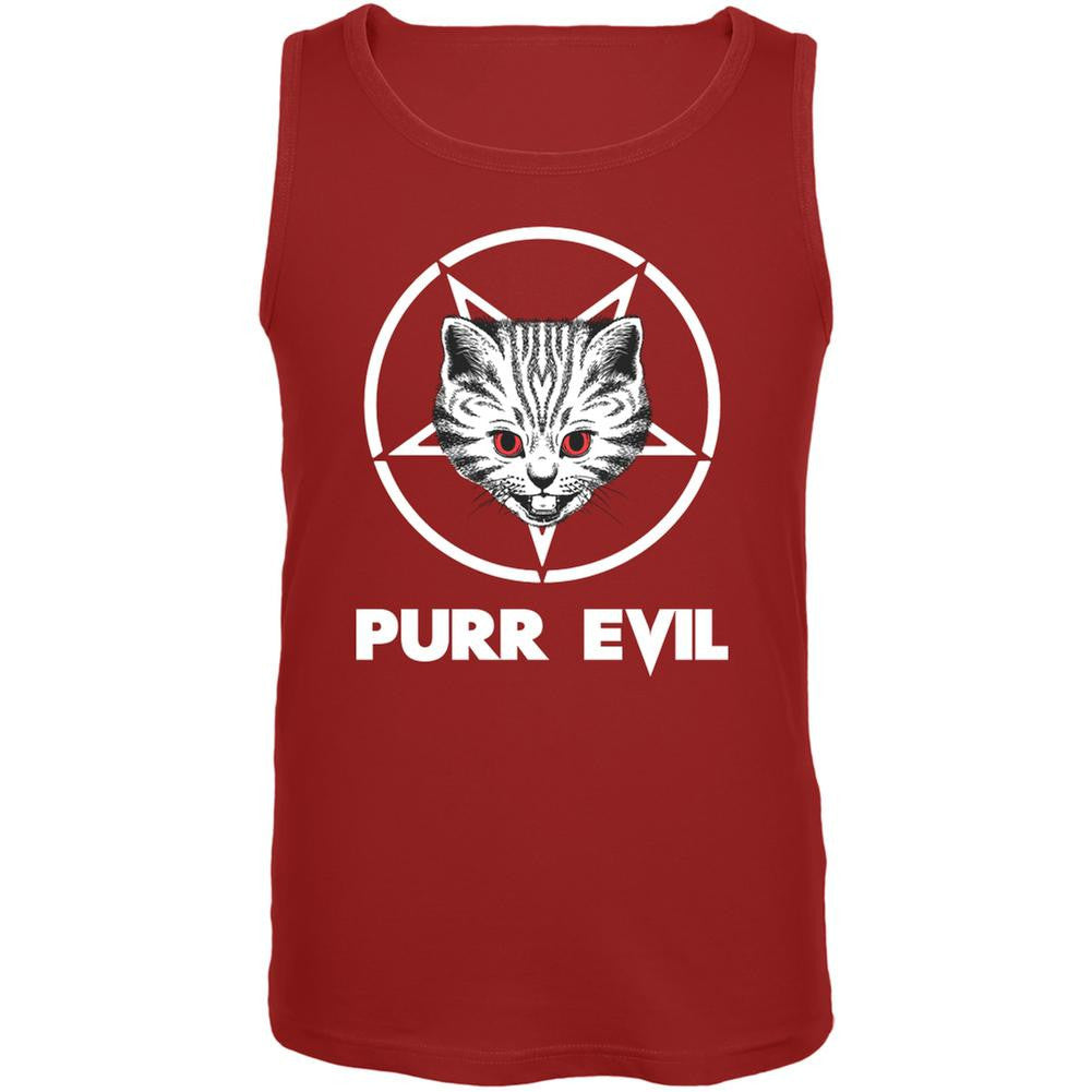 Purr Evil Red Adult Tank Top Men's Tank Tops Old Glory 2XL Red 