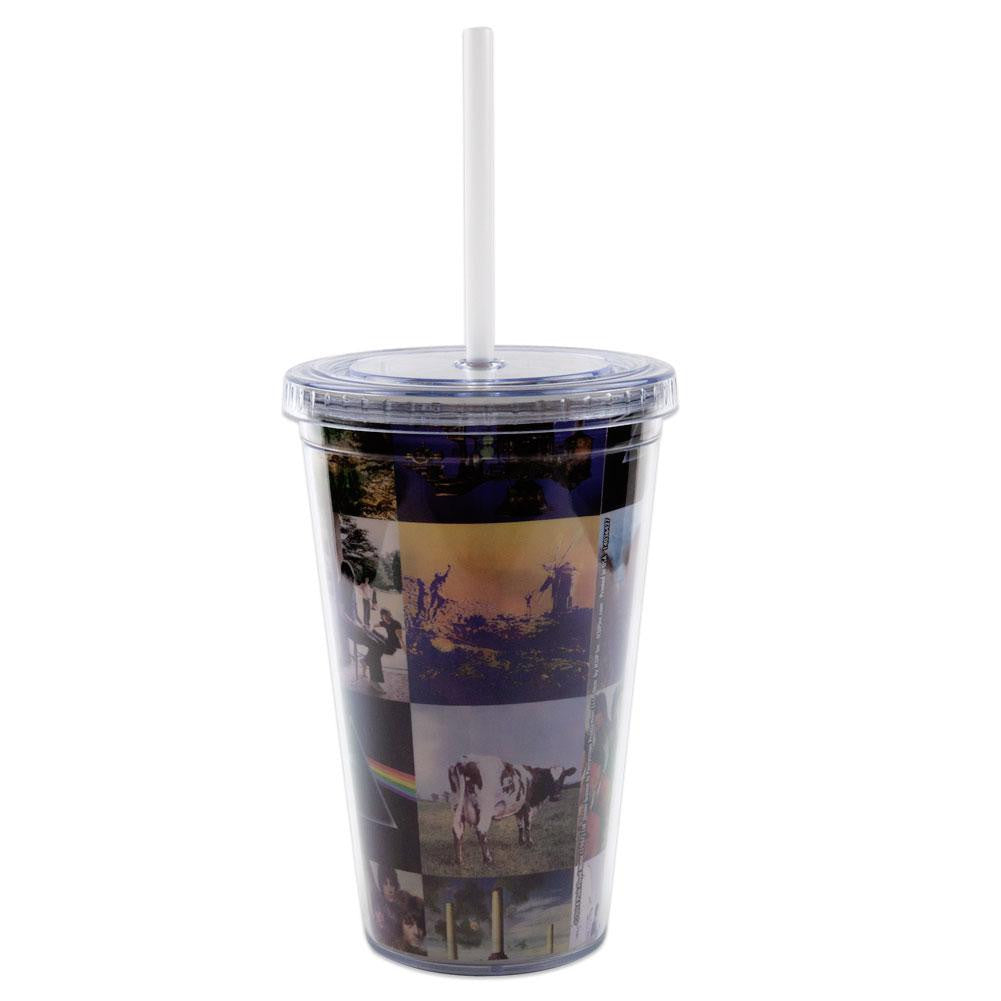 Pink Floyd - Album Covers Acrylic Tumbler With Straw Travel Mugs Old Glory OS Multi 