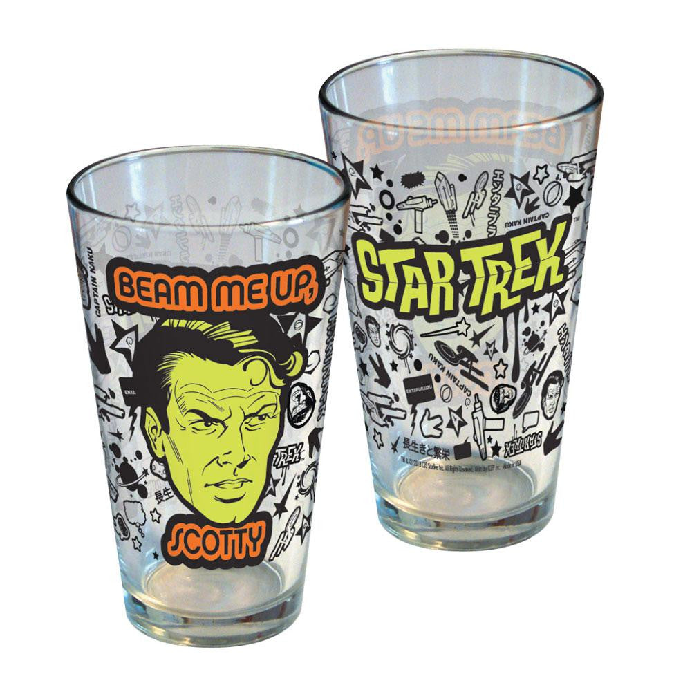 Star Trek - Beam Me Up Scotty Pint Glass Pint Glasses Old Glory OS Multi 