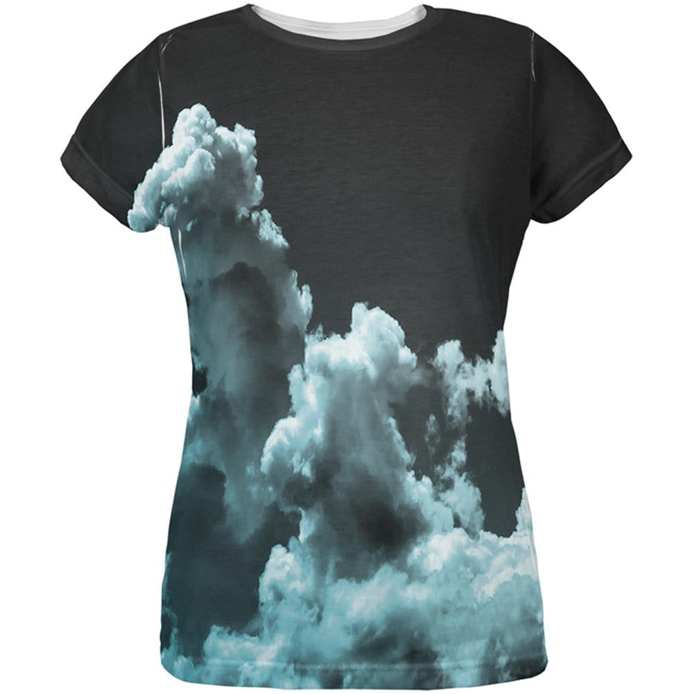 Black Clouds All Over Womens T-Shirt Women's T-Shirts Old Glory 2XL Multi 