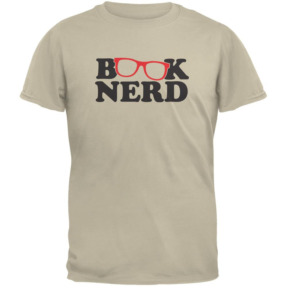 Book Nerd Sand Adult T-Shirt Men's T-Shirts Old Glory 2XL Beige 