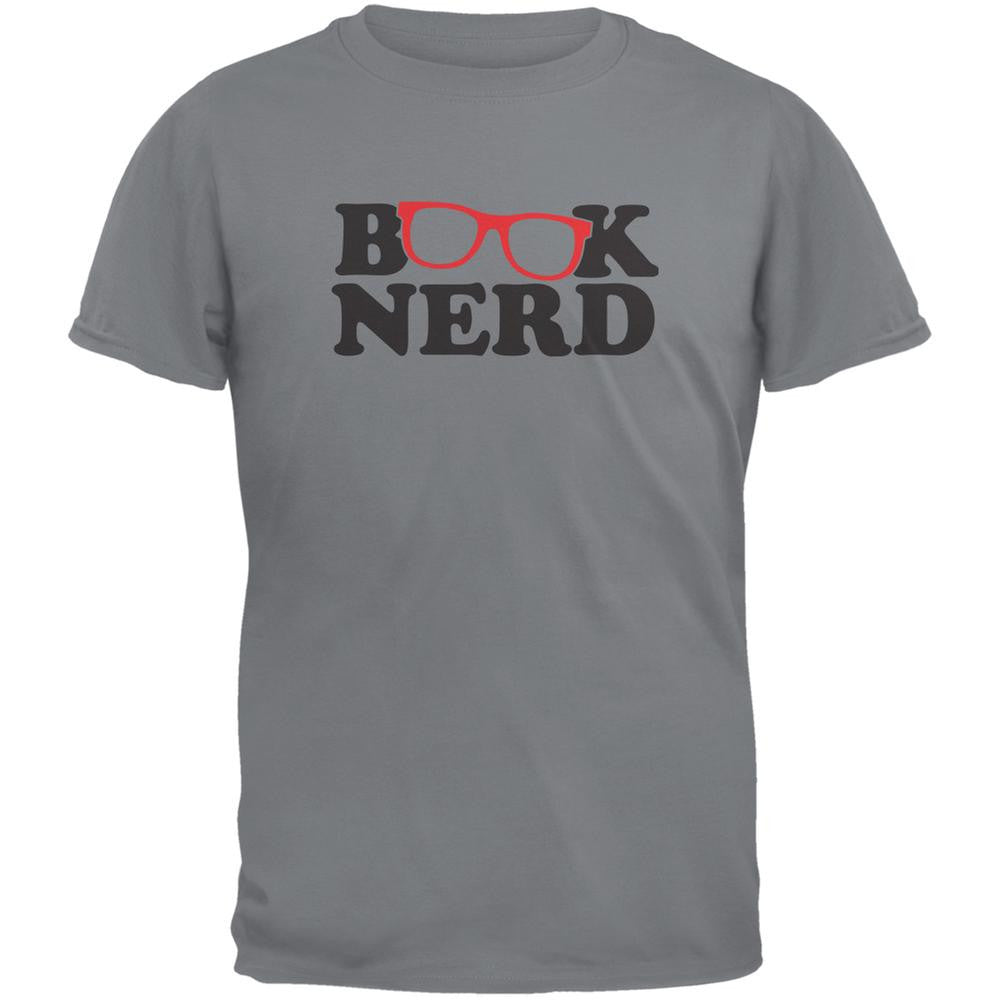 Book Nerd Storm Grey Adult T-Shirt Men's T-Shirts Old Glory 2XL Grey 