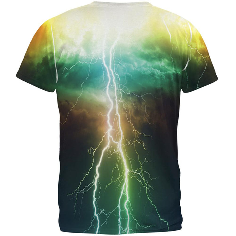 Colorful Lightning All Over Adult T-Shirt Men's T-Shirts Old Glory   