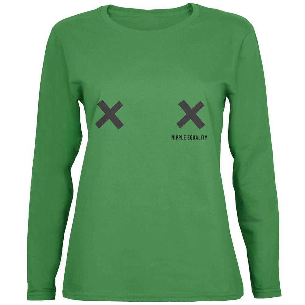 Nipple Equality Double X Green Womens Long Sleeve T-Shirt Women's Long Sleeves Old Glory 2XL Green 