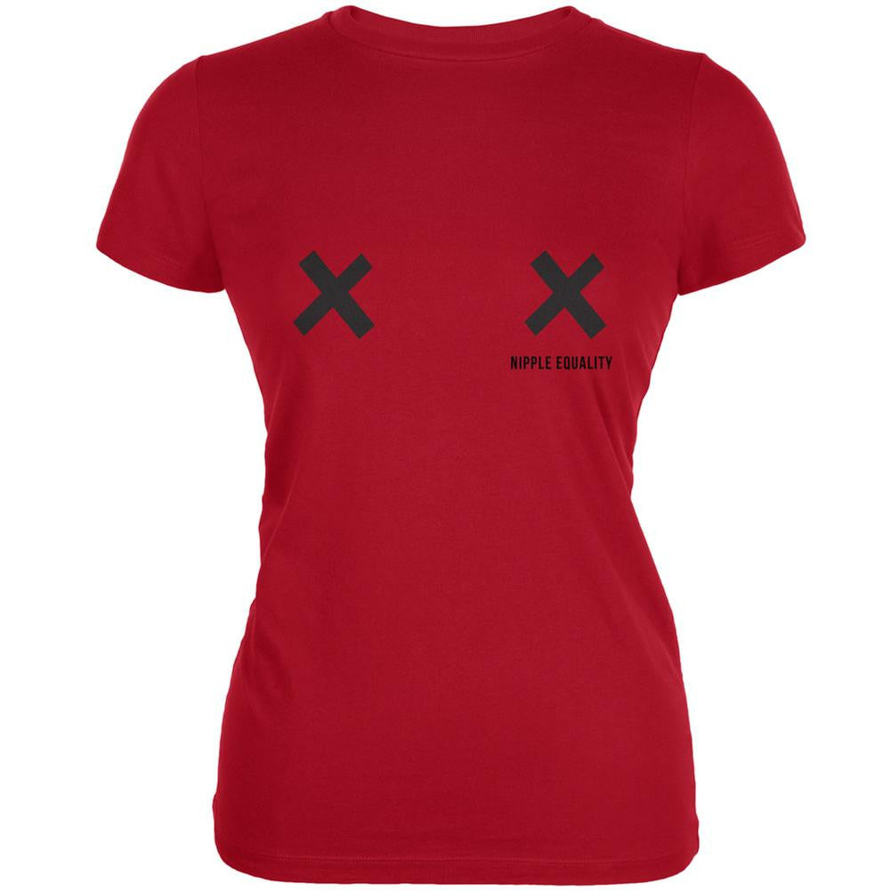 Nipple Equality Double X Red Juniors Soft T-Shirt Juniors T-Shirts Old Glory 2XL Red 