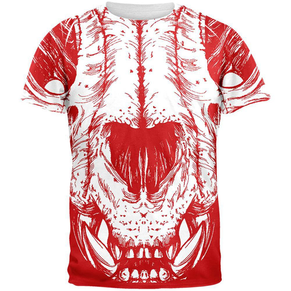 Lion Skull All Over Adult T-Shirt Men's T-Shirts Old Glory 2XL Multi 