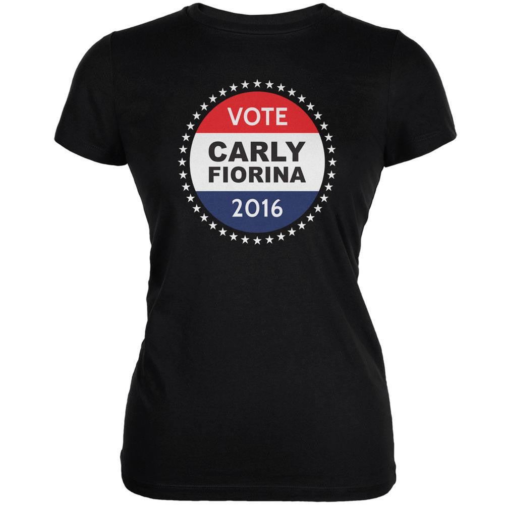 Election 2016 Badge Carly Fiorina Black Juniors Soft T-Shirt Juniors T-Shirts Old Glory 2XL Black 