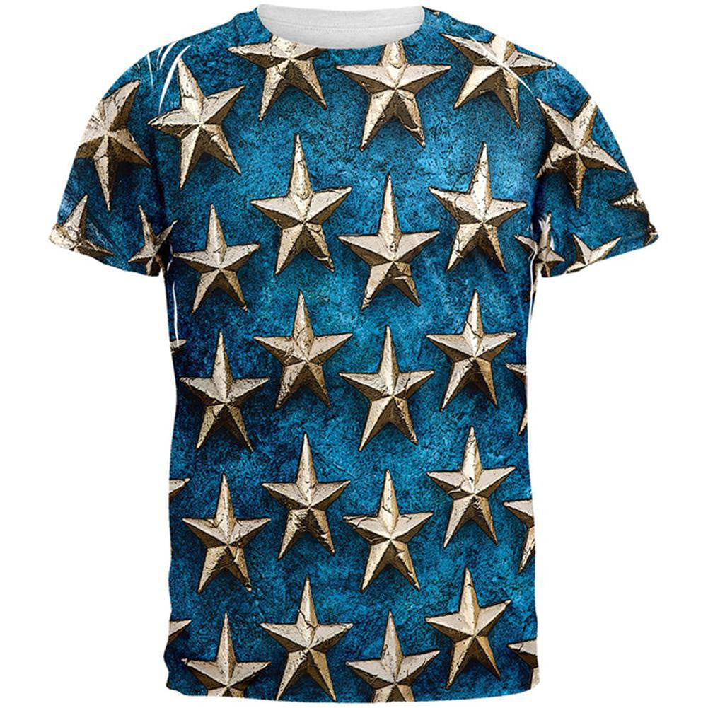 Metal Stars All Over Adult T-Shirt Men's T-Shirts Old Glory 2XL Multi 