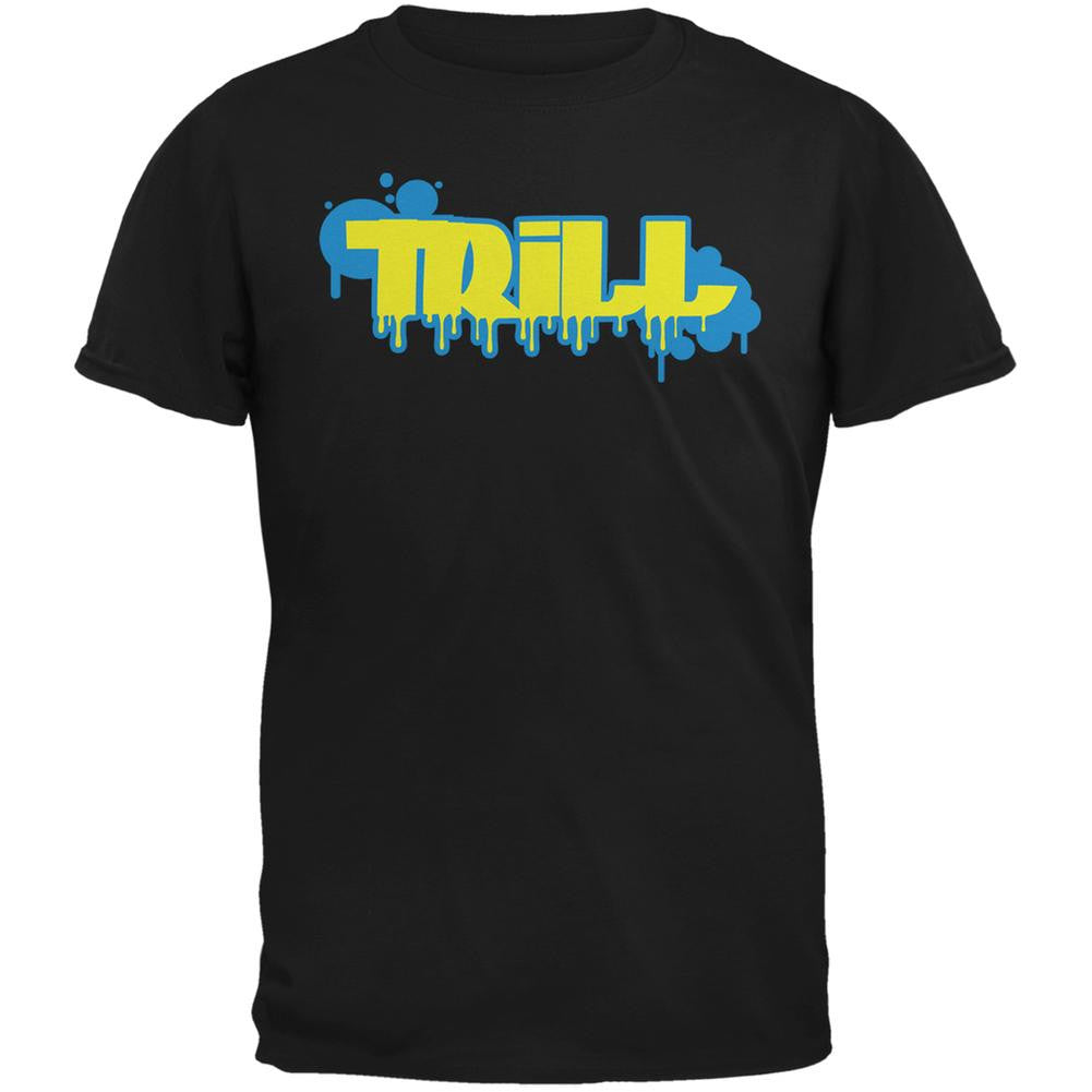 Trill Graffiti Black Adult T-Shirt Men's T-Shirts Old Glory 2XL Black 