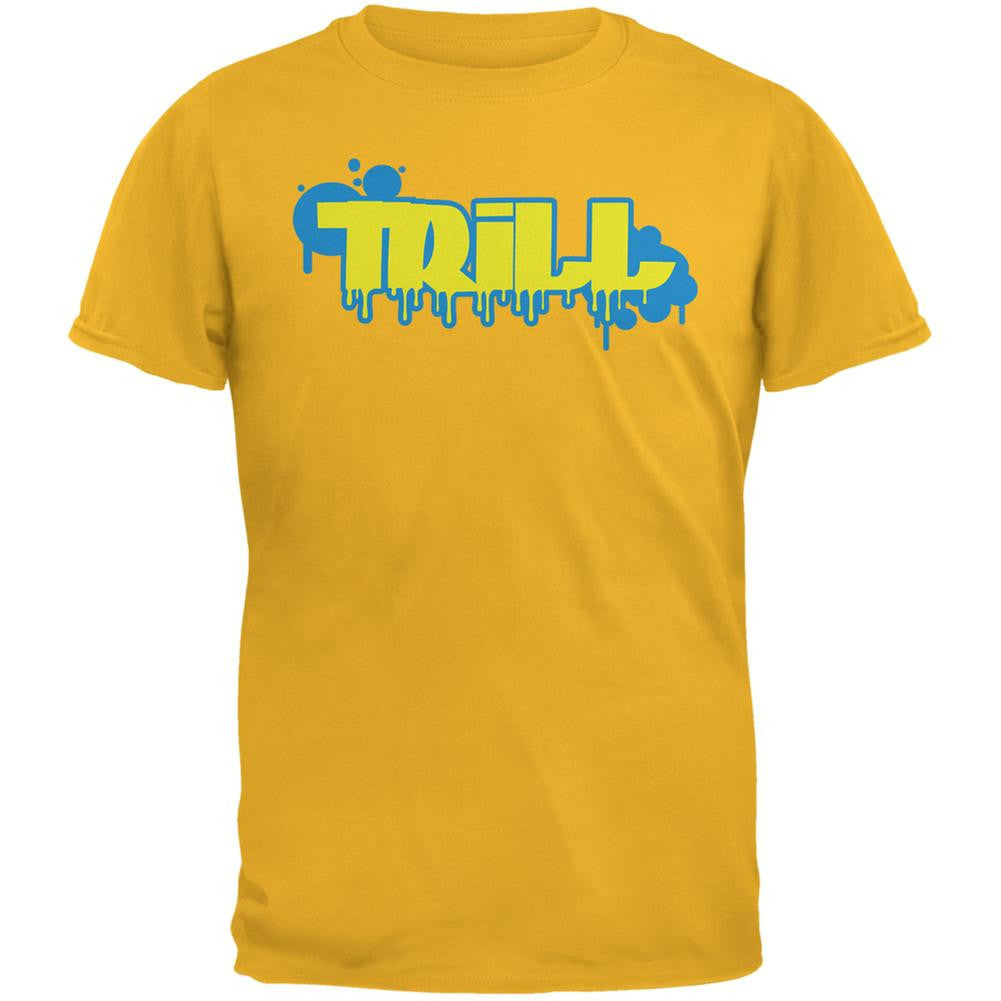 Trill Graffiti  Gold Adult T-Shirt Men's T-Shirts Old Glory 2XL Yellow 