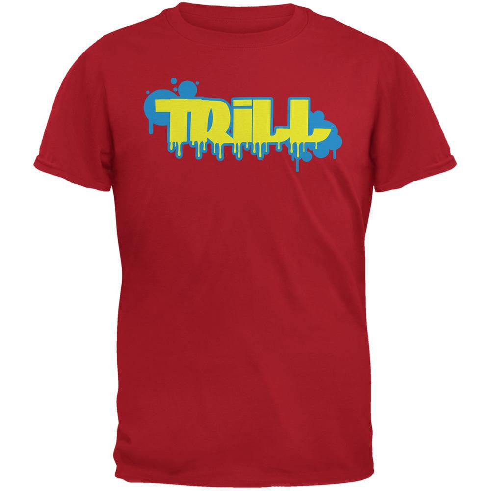 Trill Graffiti  Red Adult T-Shirt Men's T-Shirts Old Glory 2XL Red 