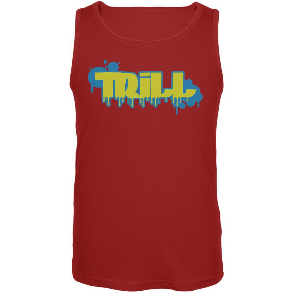 Trill Graffiti Red Adult Tank Top Men's Tank Tops Old Glory 2XL Red 