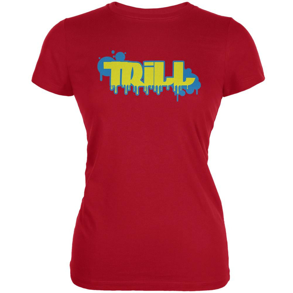 Trill Graffiti Red Juniors Soft T-Shirt Juniors T-Shirts Old Glory 2XL Red 