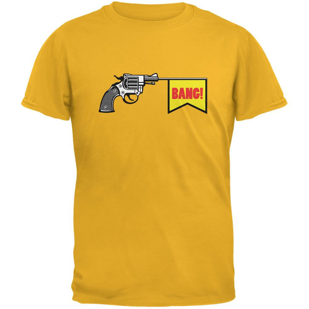 Revolver Bang Gold Adult T-Shirt Men's T-Shirts Old Glory 2XL Yellow 