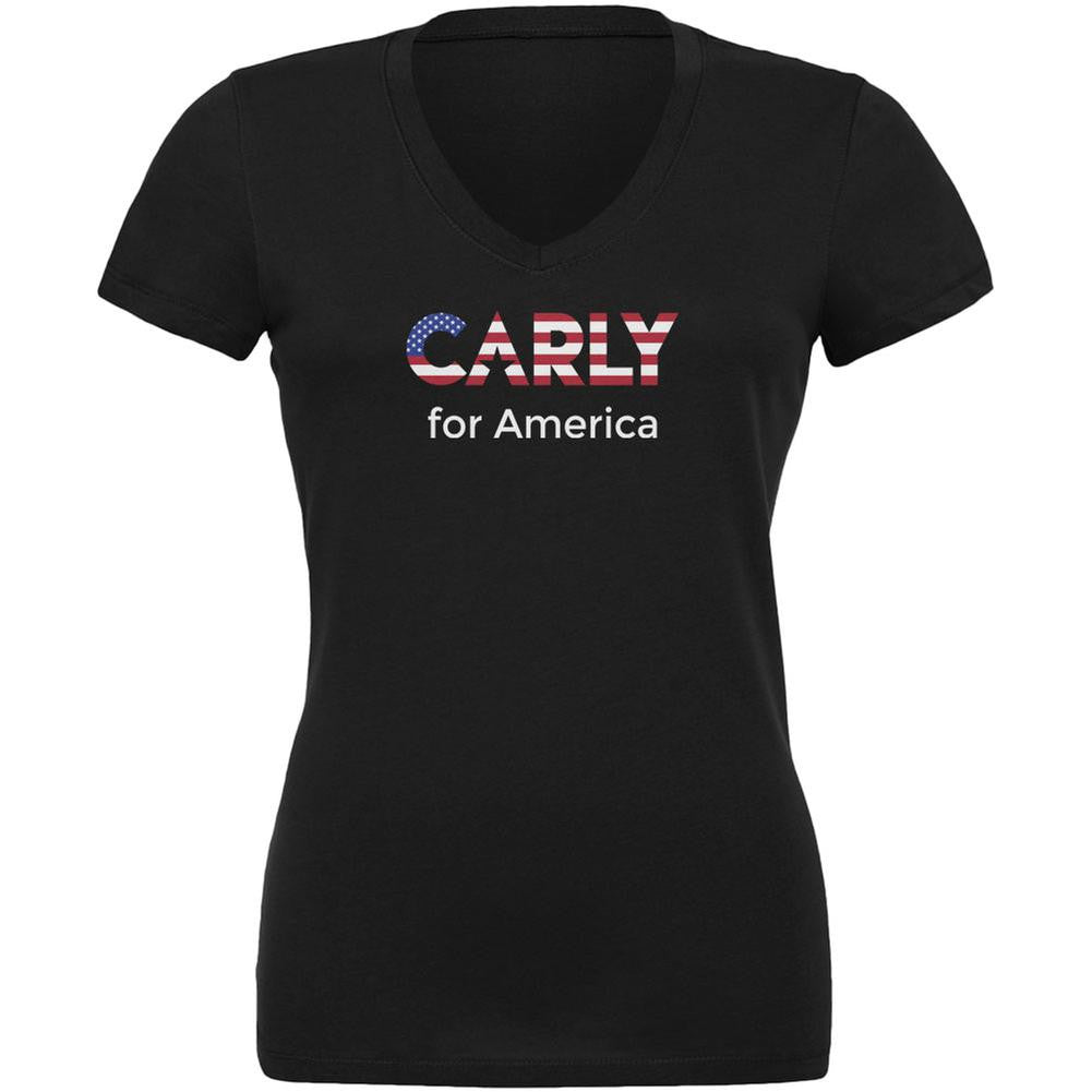 Election 2016 Carly Fiorina For President Black Juniors V-Neck T-Shirt Juniors V-Neck T-Shirts Old Glory 2XL Black 