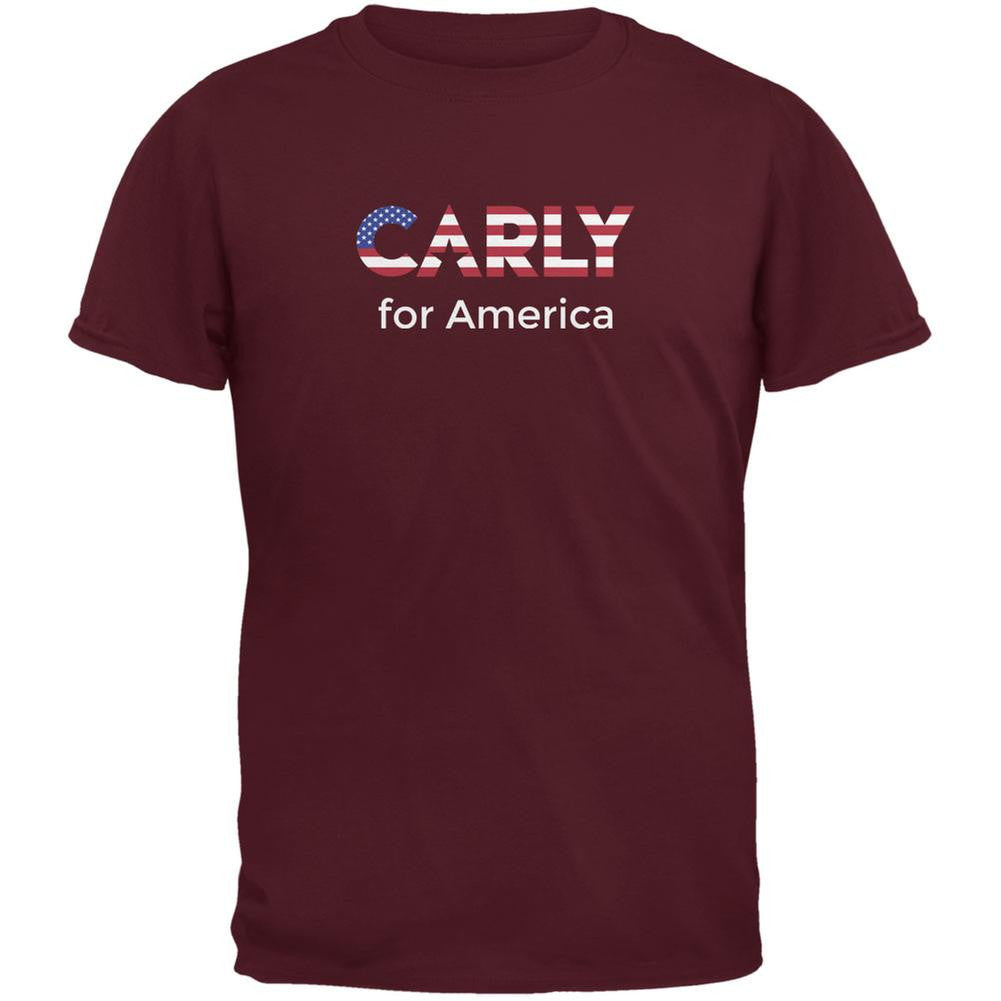 Election 2016 Carly Fiorina For President Maroon Adult T-Shirt Men's T-Shirts Old Glory 2XL Red 