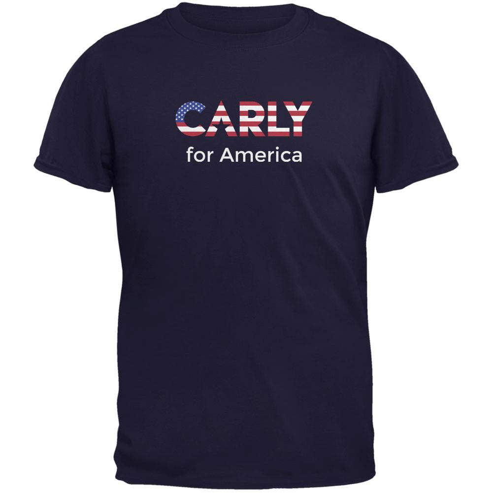 Election 2016 Carly Fiorina For President Navy Adult T-Shirt Men's T-Shirts Old Glory 2XL Blue 