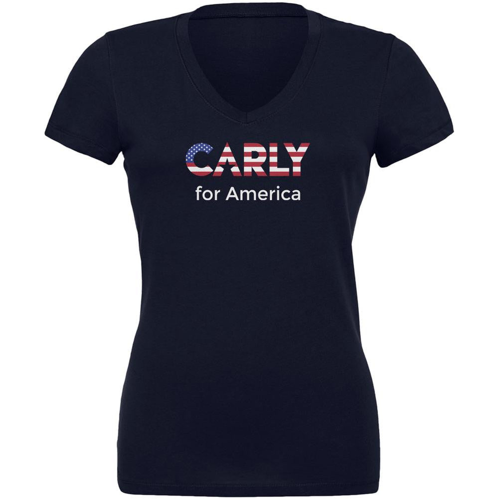 Election 2016 Carly Fiorina For President Navy Juniors V-Neck T-Shirt Juniors V-Neck T-Shirts Old Glory 2XL Blue 