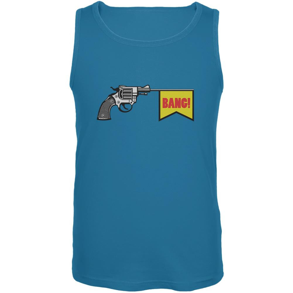 Revolver Bang Turquoise Adult Tank Top Men's Tank Tops Old Glory LG Blue 