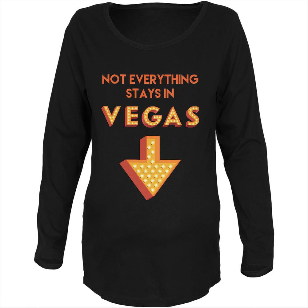 Not Everything Stays in Vegas Black Maternity Soft Long Sleeve T-Shirt Maternity Long Sleeve T-Shirts Old Glory 2XL Black 