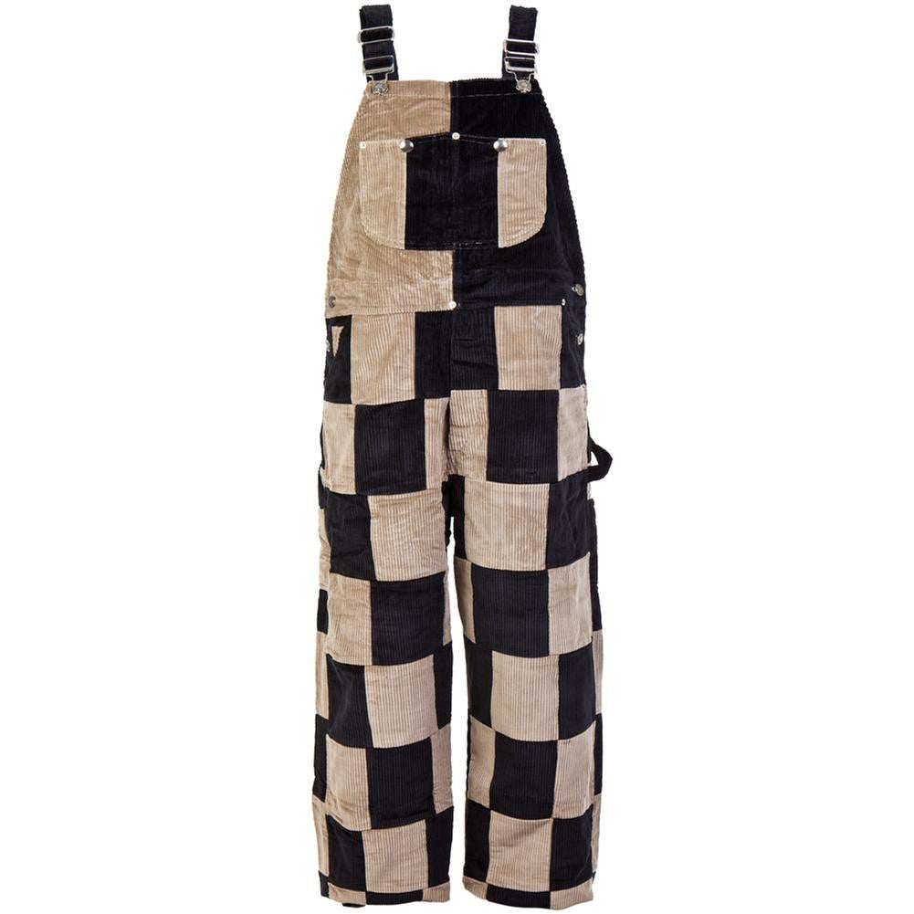 Black & Tan Patchwork Overalls Men's Overalls Hippie XL Multi