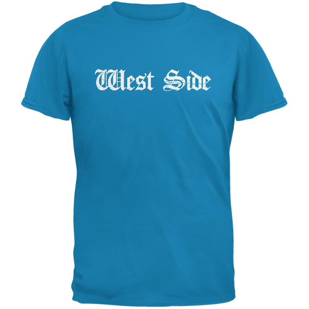 West Side Sapphire Blue Adult T-Shirt Men's T-Shirts Old Glory LG Blue 