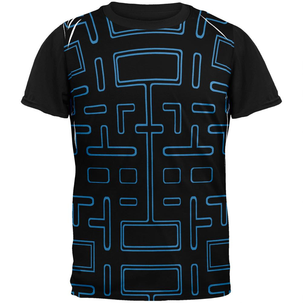 Video Game Maze Adult Black Back T-Shirt Men's T-Shirts Old Glory SM Multi 