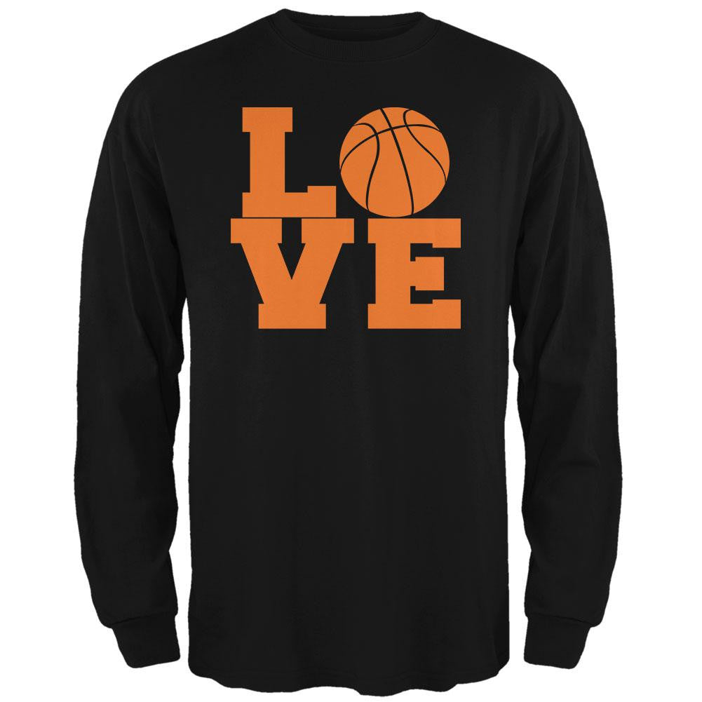 Basketball Love Black Adult Long Sleeve T-Shirt Men's Long Sleeves Old Glory 2XL Black 