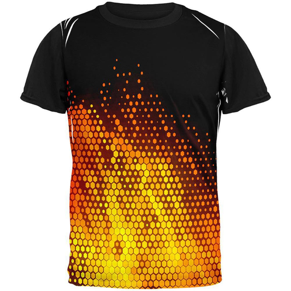 Digital Fire All Over Adult T-Shirt Men's T-Shirts Old Glory 2XL Multi 