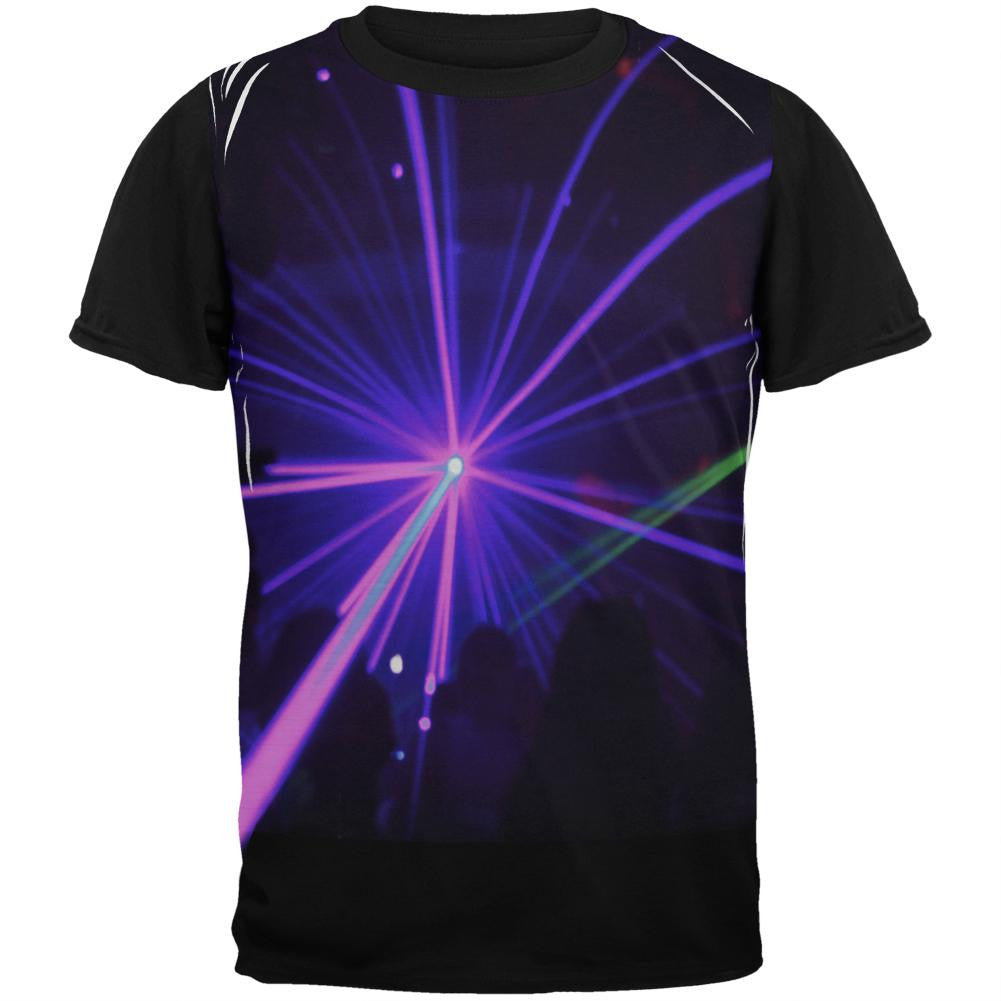 Laser Beam Club EDM Adult Black Back T-Shirt Men's T-Shirts Old Glory SM Multi 