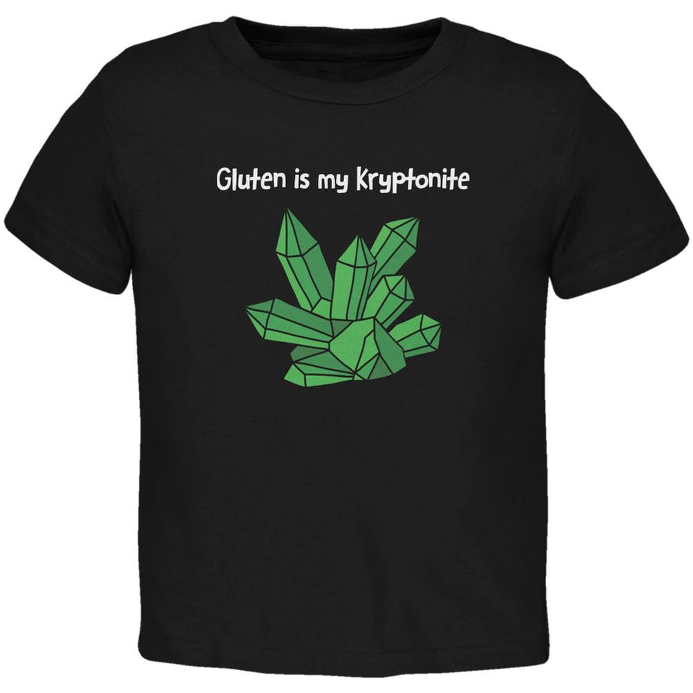 Gluten is My Kryptonite Black Toddler T-Shirt Toddler T-Shirts Old Glory 2T Black 