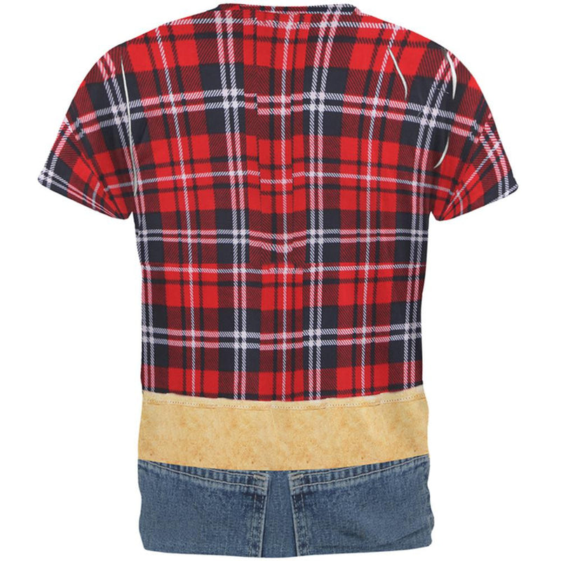 Halloween Flannel Handy Man Costume All Over Adult T-Shirt Men's T-Shirts Old Glory   