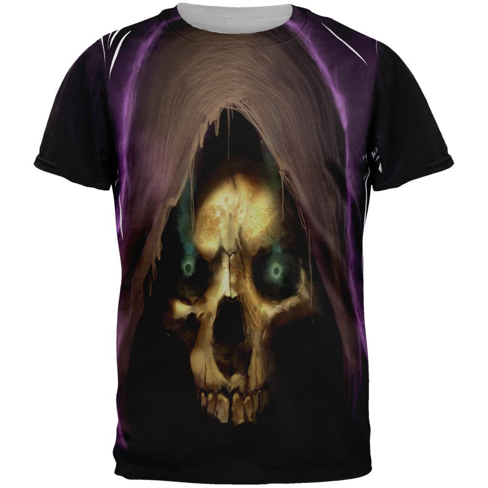 Halloween Grim Reaper Adult Black Back T-Shirt Men's T-Shirts Old Glory SM Multi 