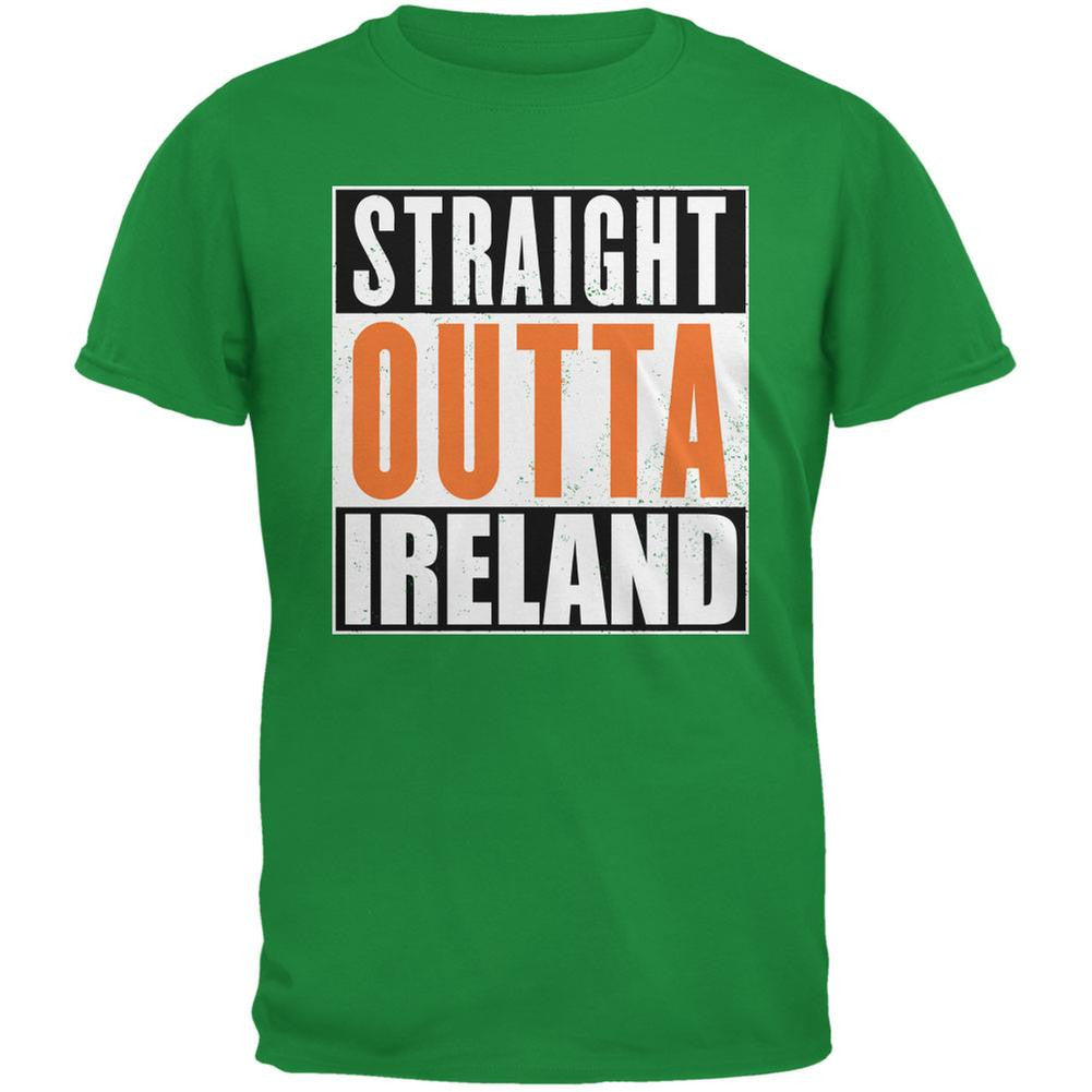 St. Patricks Day - Straight Outta Ireland Irish Green Adult T-Shirt Men's T-Shirts Old Glory 2XL Green 