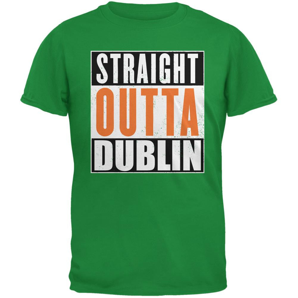 St. Patricks Day - Straight Outta Dublin Irish Green Adult T-Shirt Men's T-Shirts Old Glory 2XL Green 