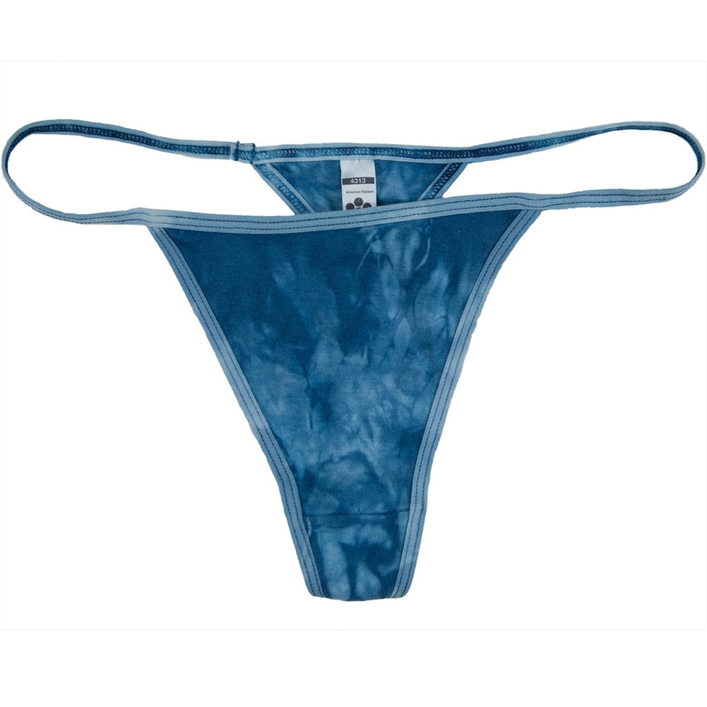 Blue Crinkle - Thong Panties Women's Underwear Old Glory   