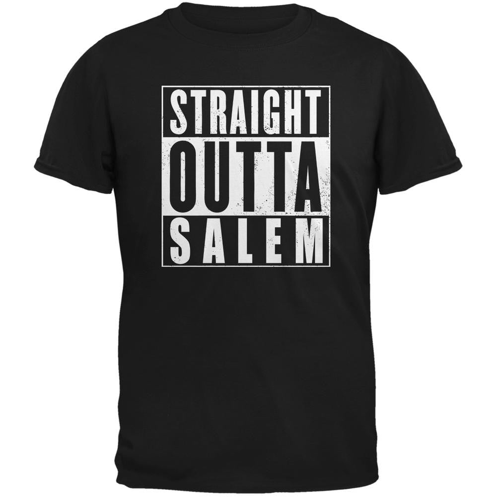 Halloween Straight Outta Salem Black Adult T-Shirt Men's T-Shirts Old Glory 2XL Black 