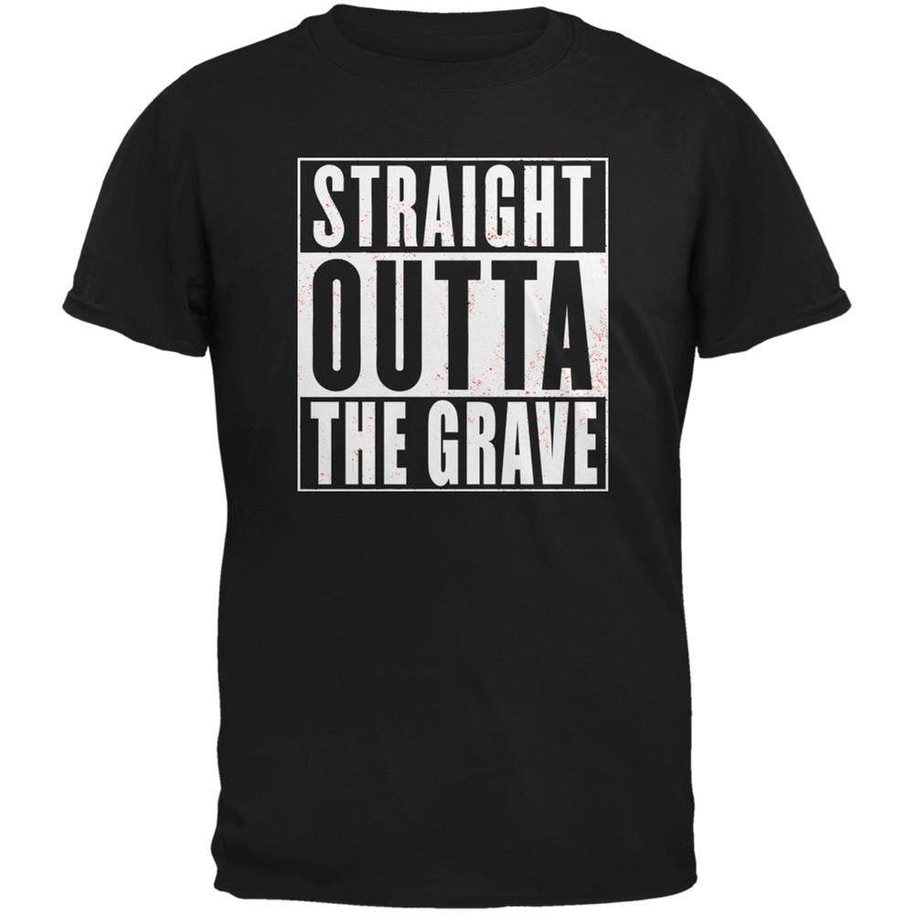 Halloween Straight Outta The Grave Black Adult T-Shirt Men's T-Shirts Old Glory 2XL Black 