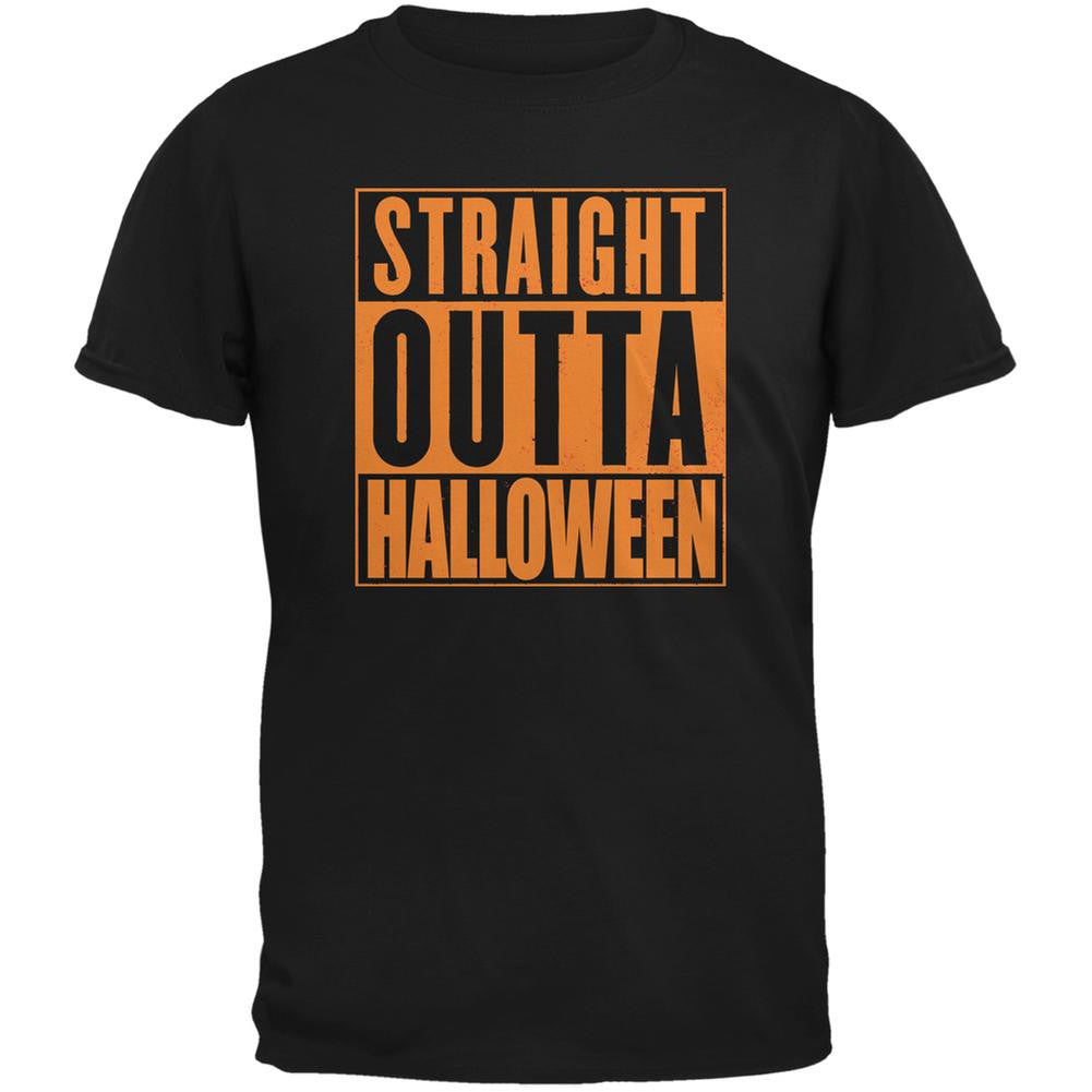 Straight Outta Halloween Black Adult T-Shirt Men's T-Shirts Old Glory 2XL Black 