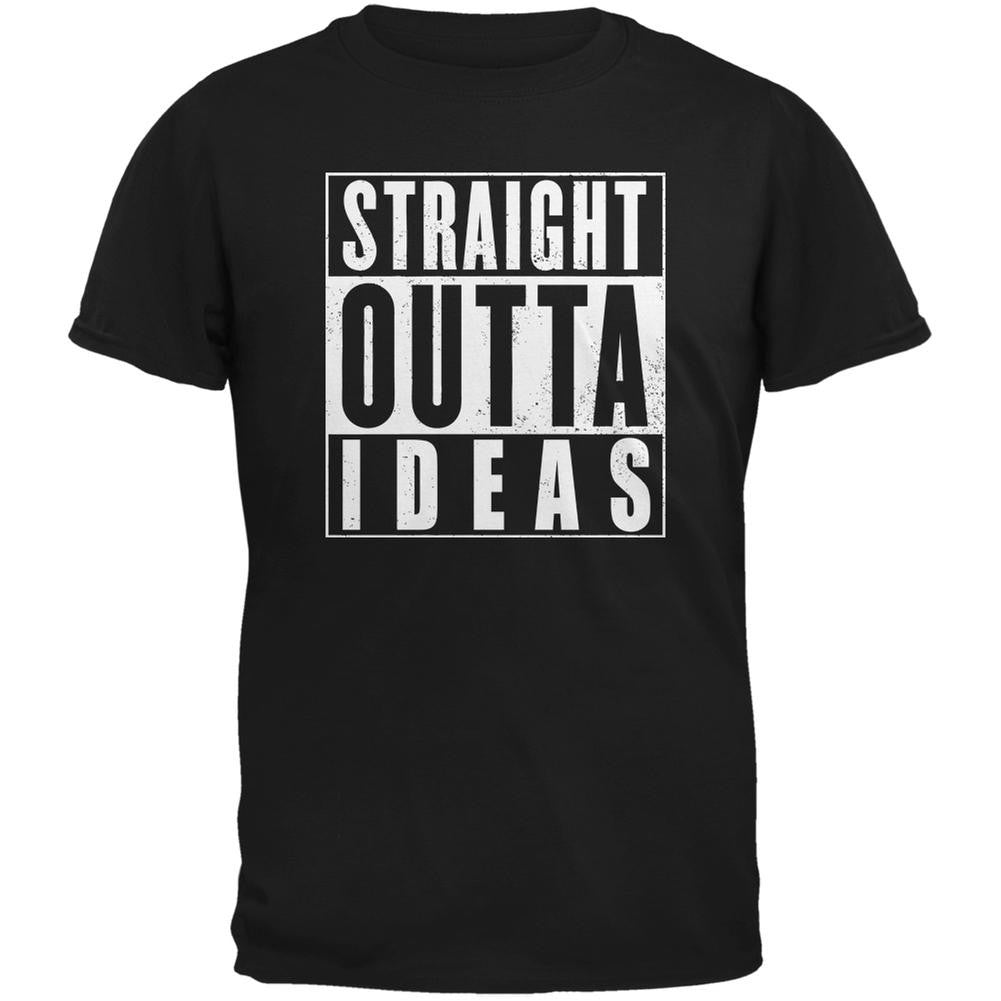 Straight Outta Ideas Black Adult T-Shirt Men's T-Shirts Old Glory 2XL Black 