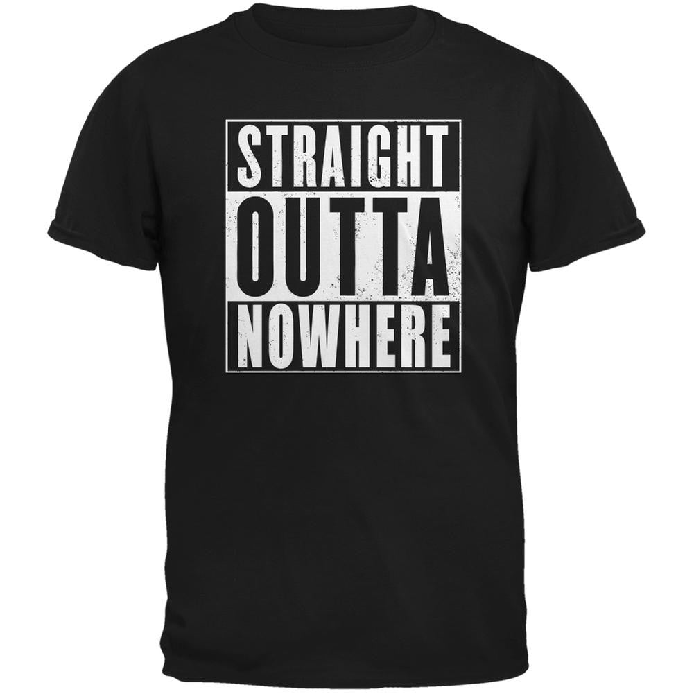 Straight Outta Nowhere Black Adult T-Shirt Men's T-Shirts Old Glory 2XL Black 