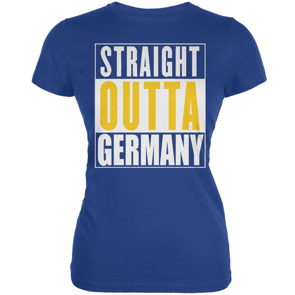 Oktoberfest - Straight Outta Germany Royal Juniors Soft T-Shirt Juniors T-Shirts Old Glory 2XL Blue 