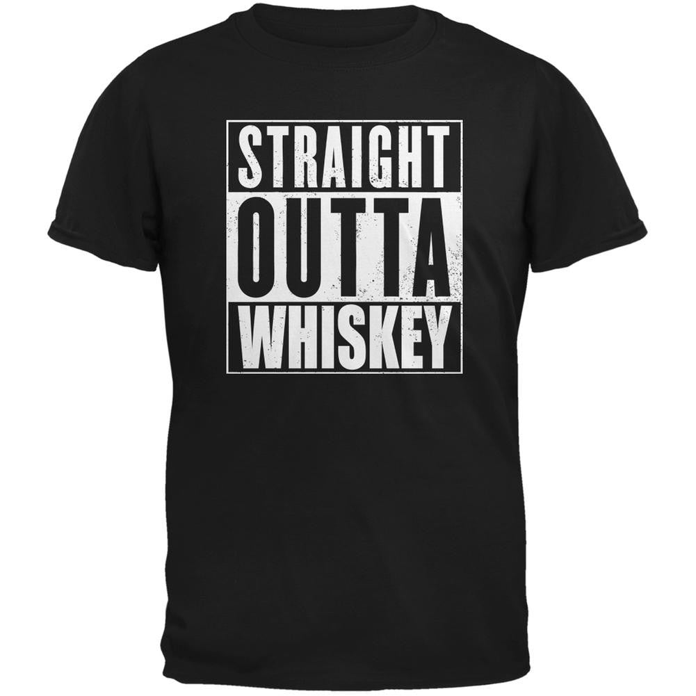 Straight Outta Whiskey Black Adult T-Shirt Men's T-Shirts Old Glory 2XL Black 