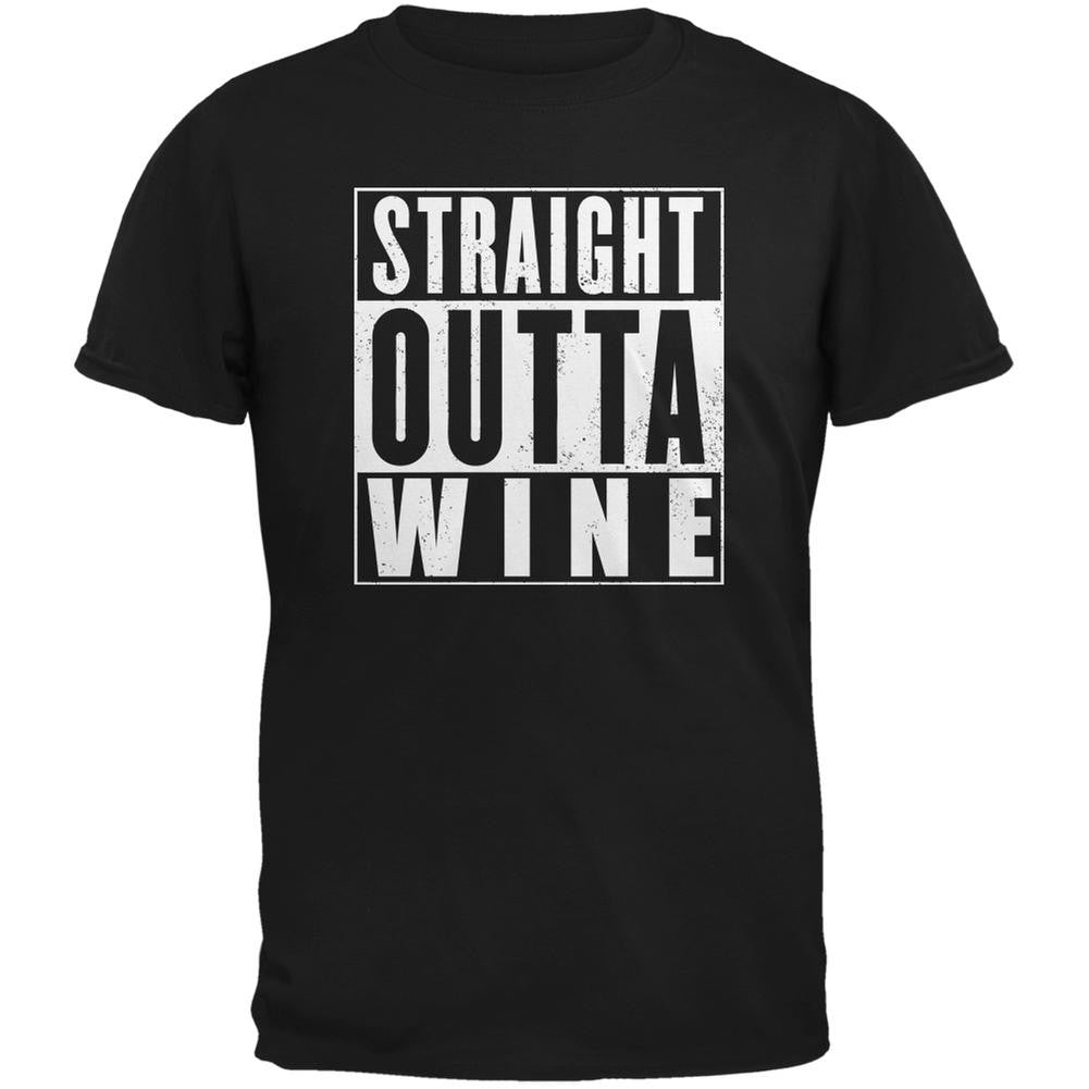 Straight Outta Wine Black Adult T-Shirt Men's T-Shirts Old Glory 2XL Black 