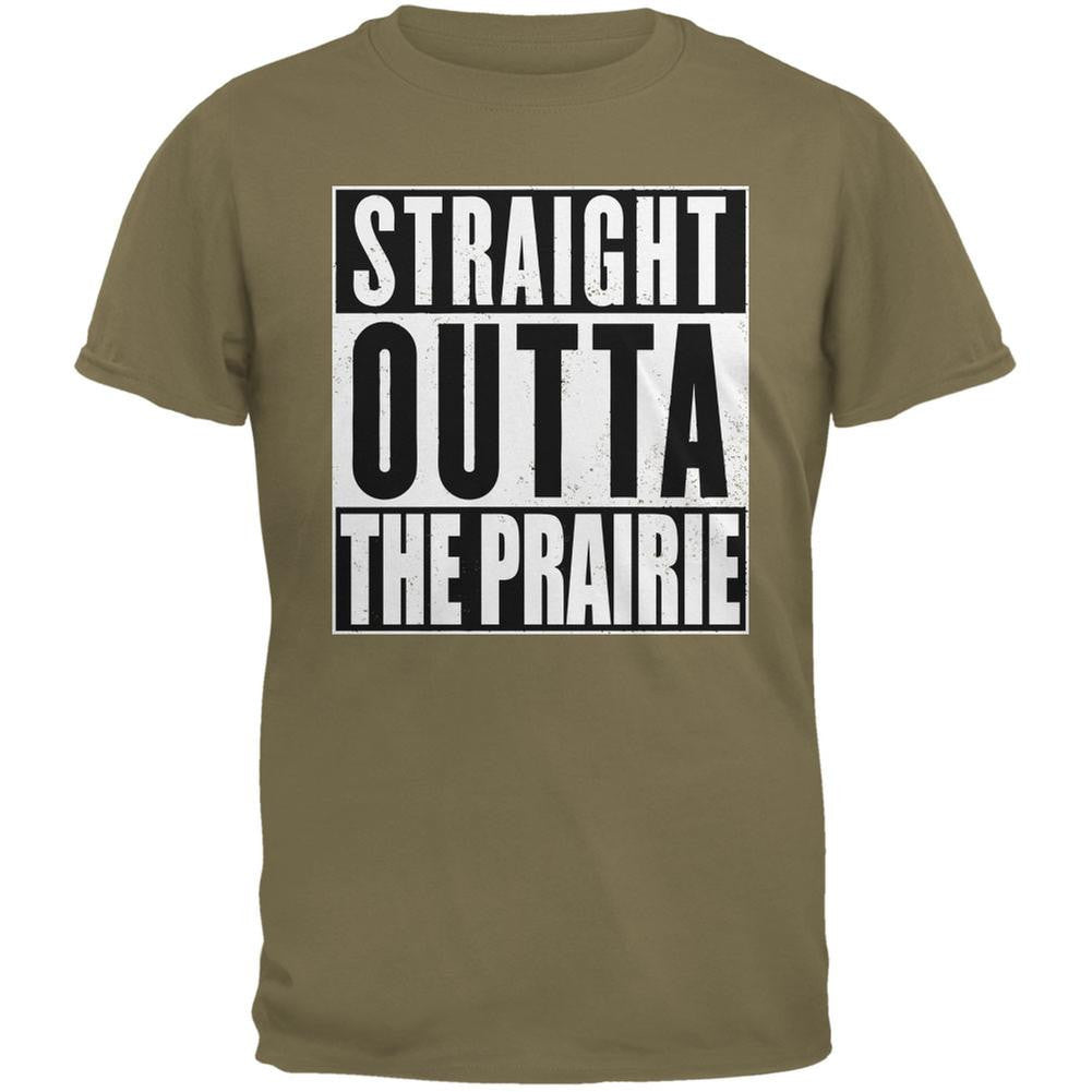 Straight Outta the Prairie Prairie Dust Adult T-Shirt Men's T-Shirts Old Glory 2XL Black 